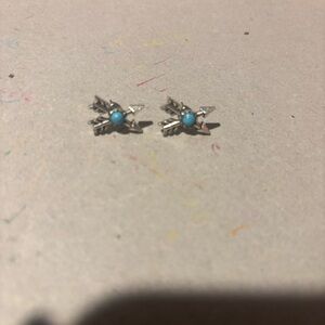 Silver and Turquoise Arrow Earrings
